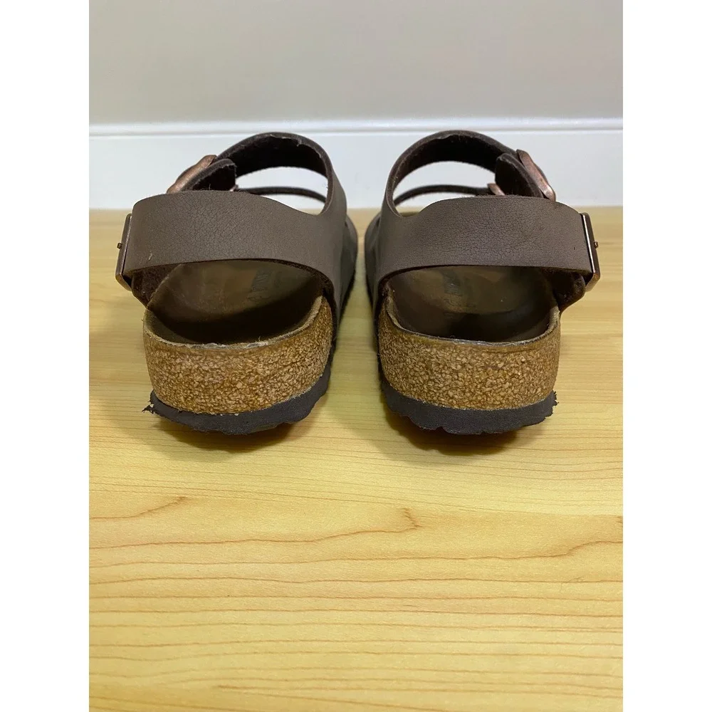Birkenstock Milano Mocha Birkibuc Sandals Brown Backstrap Size 40 L9 M7